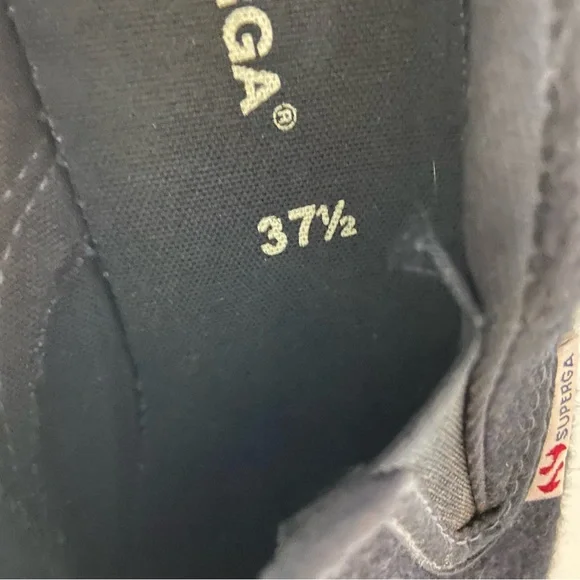 Superga Platform Black Fabric Slip On Sneakers Size 37.5 (Women's Size 7) - Picture 9 of 10